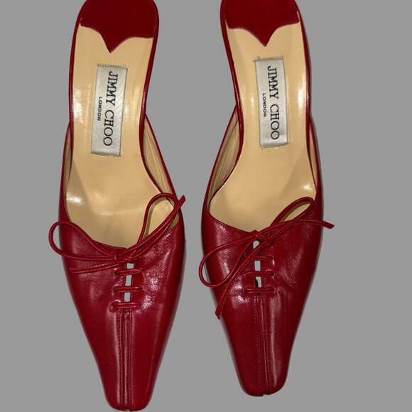Jimmy Choo - Red Leather Heels - Used - Picture 1 of 9